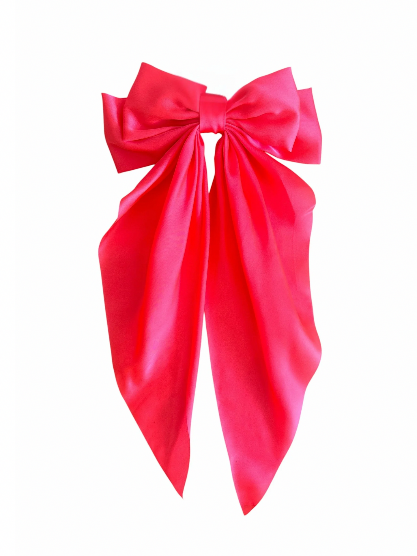 Large Pink Satin Hair Bow