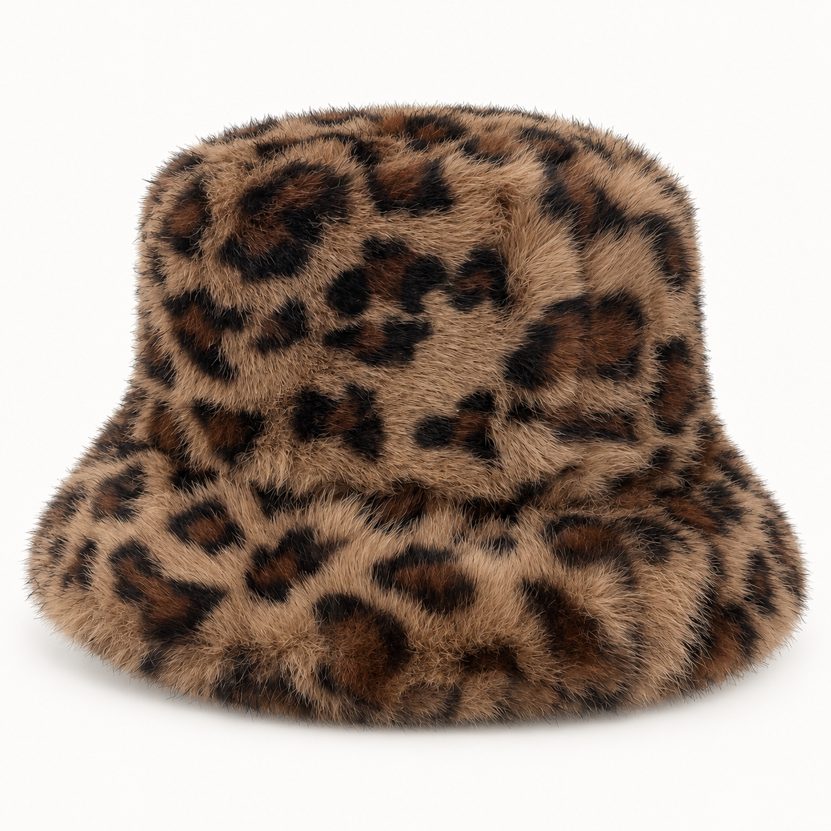 Leopard Faux Fur Bucket Hat