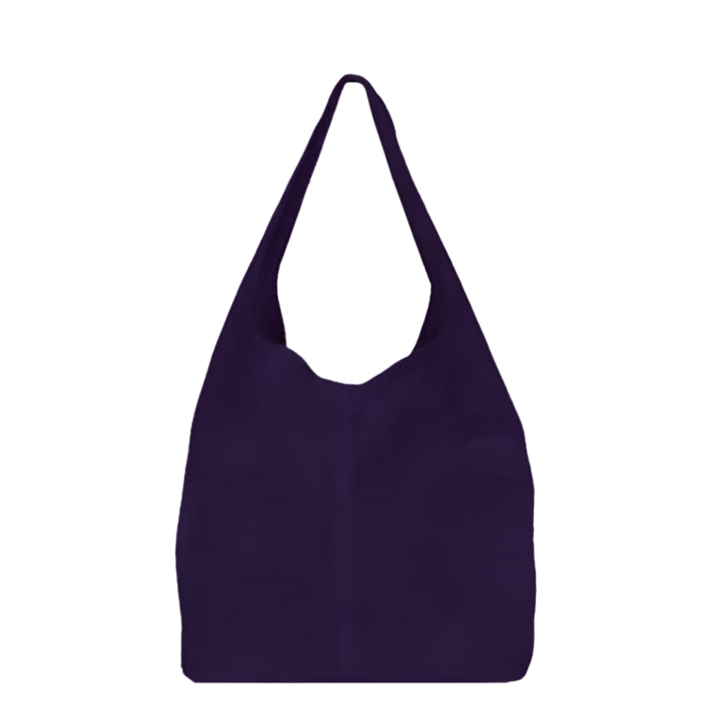 Dark Purple Suede Hobo Bag