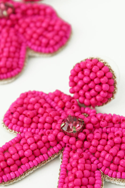Hot Pink Bow Earring