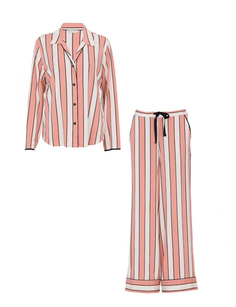 Bonnie Printed Stripe Jersey Pyjama Set