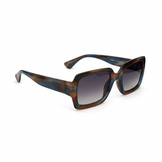 Blue and Brown Square Framed Sunglasses