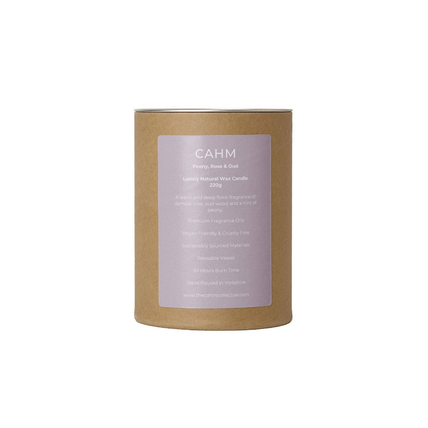 Peony Rose and Oud Large Candle | Luxury Soy Wax Candles