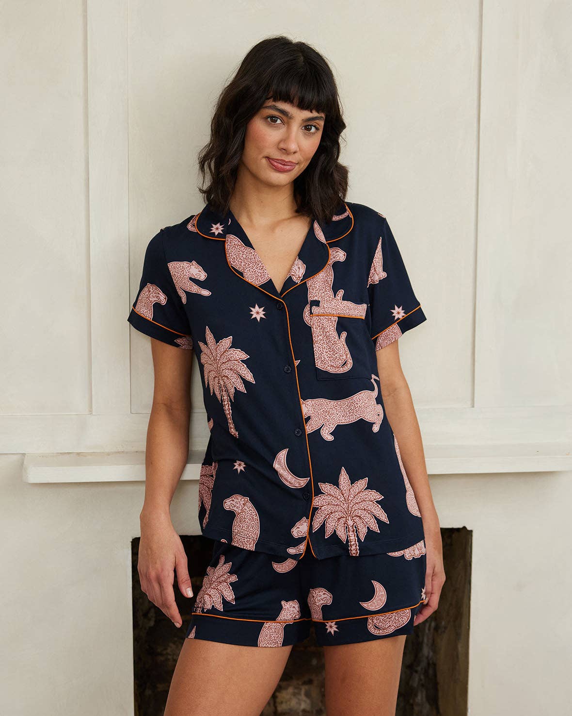 Midnight Leopard Short Pyjama Set