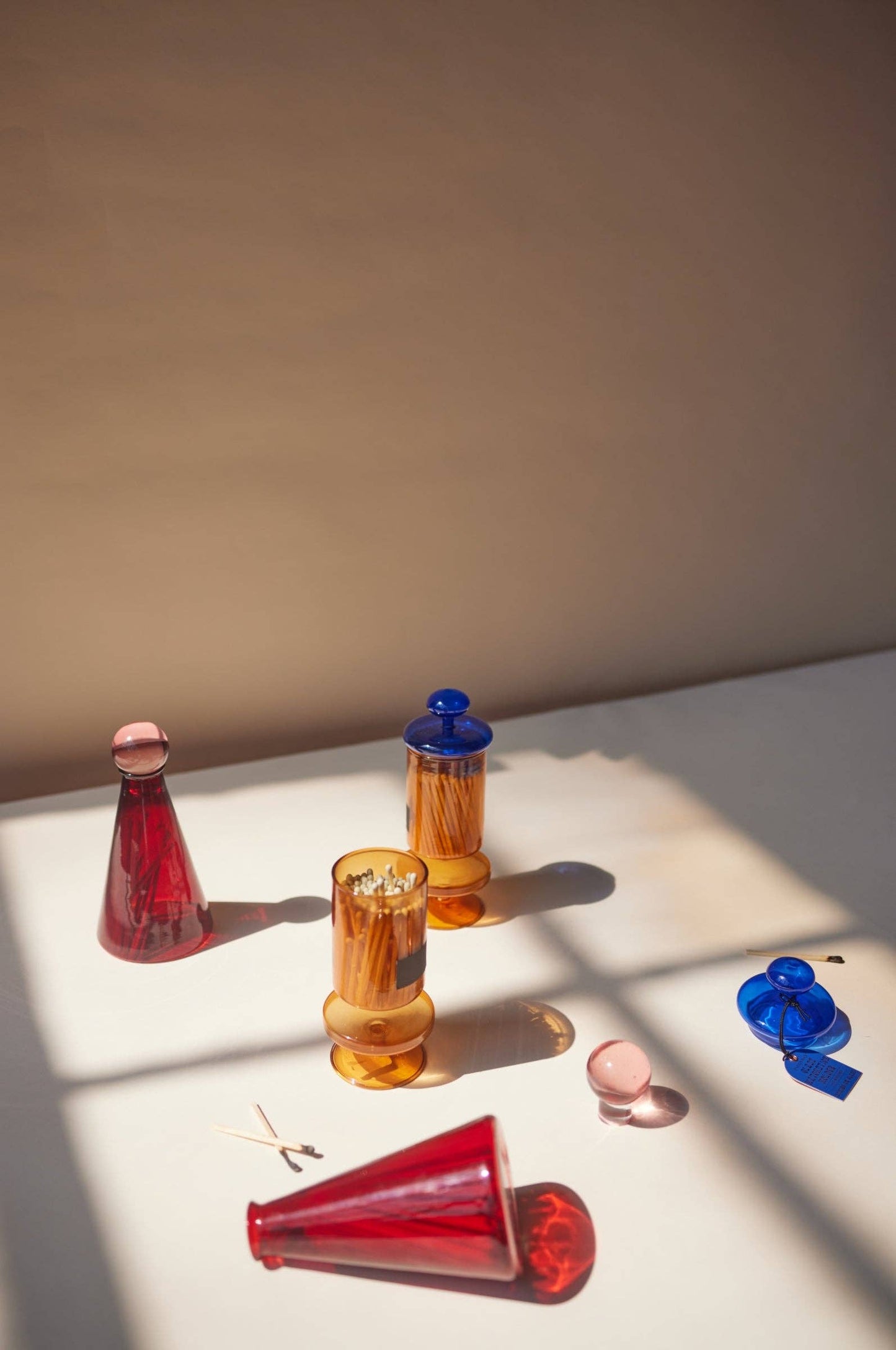 Paddywax Coloured Glass Match Holder (80 Pcs) - Volcano Red