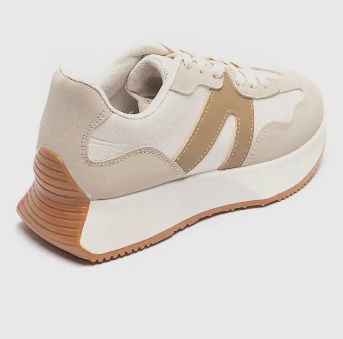 Neutral Mix Lace up Trainers