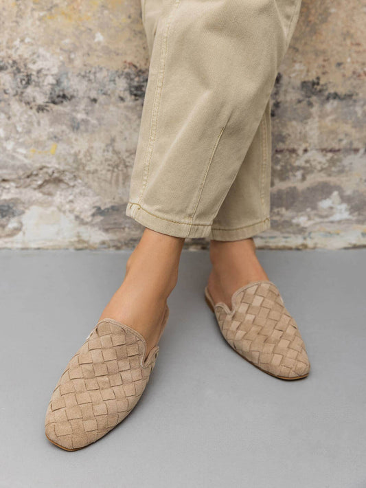Beige Open Back Mule