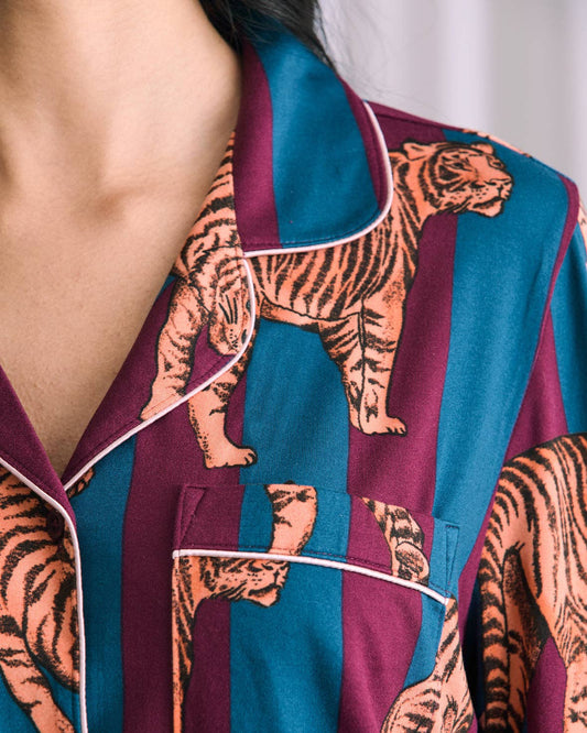 Tiger Stripe Print Long Pyjama Set