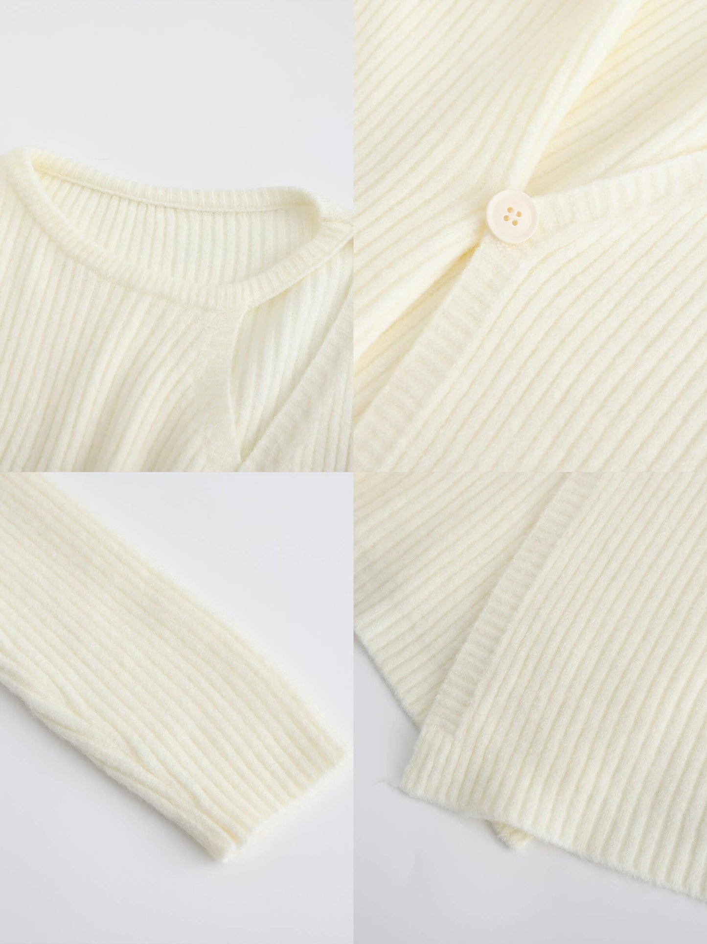 Cream Crossover Ribbed Knit Jumper