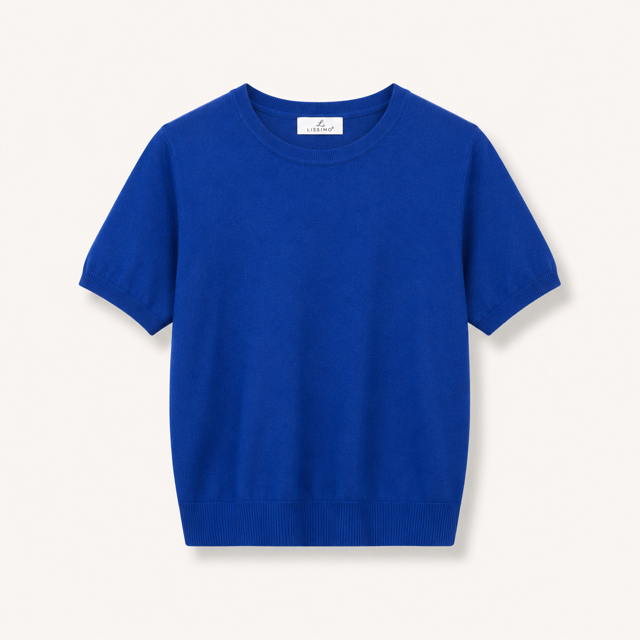 Cobalt Blue Short Sleeve Knit Top