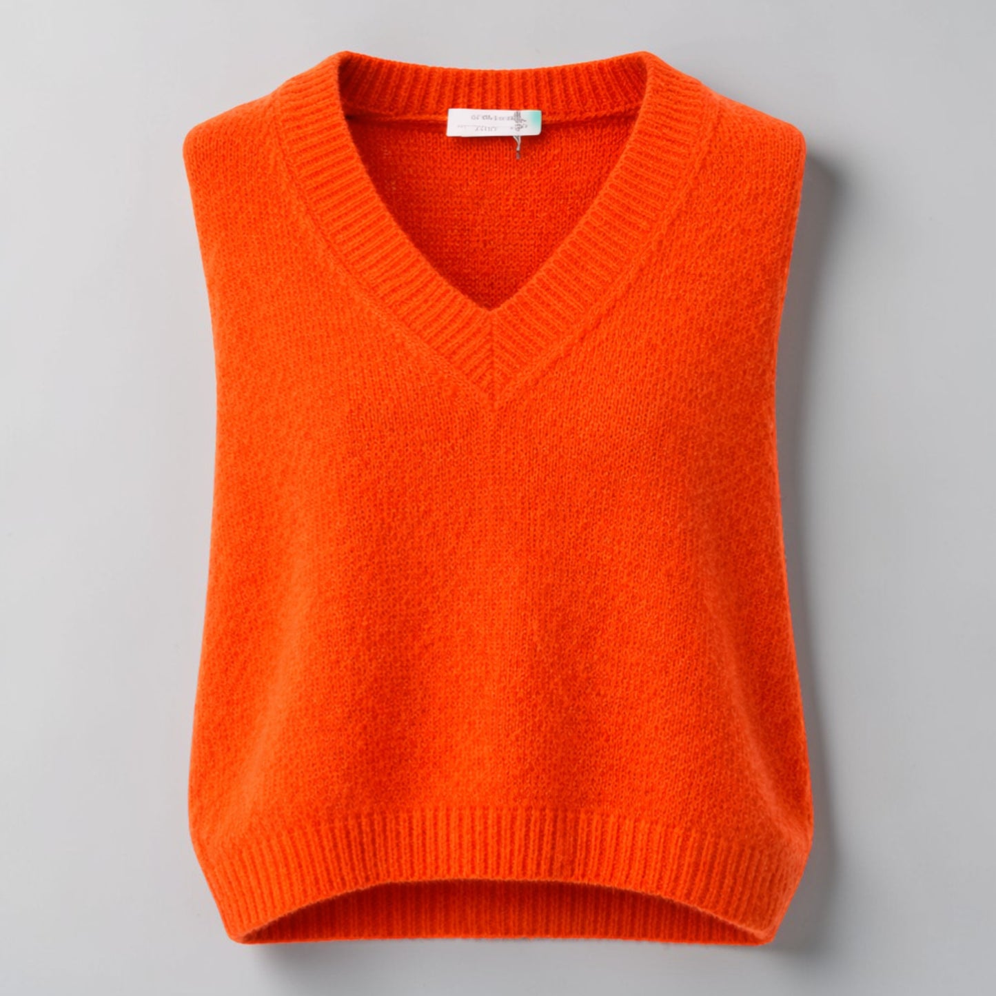 Bright Orange Extra Fluffy Mohair Tank Top