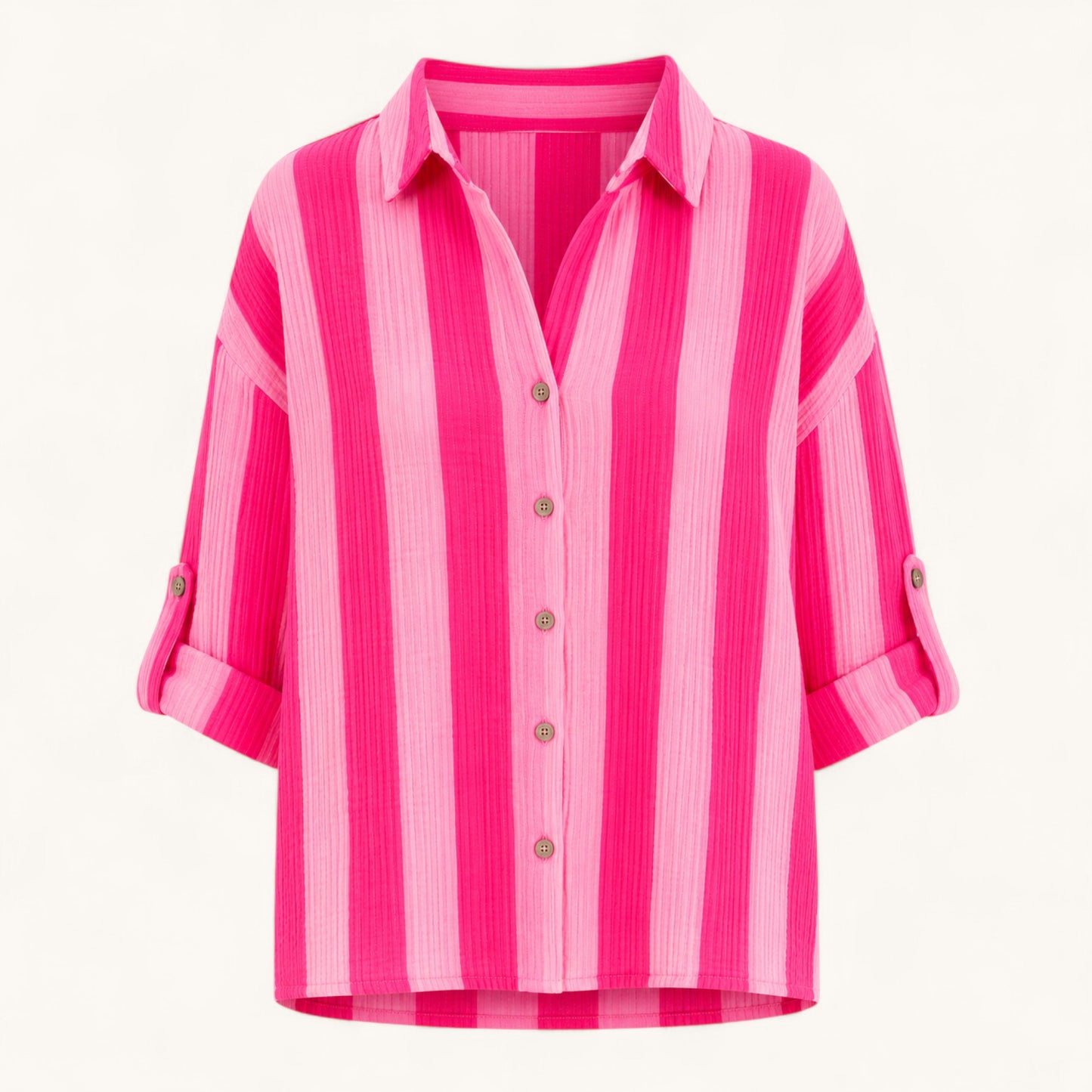 Pink Stripe Cotton Shirt