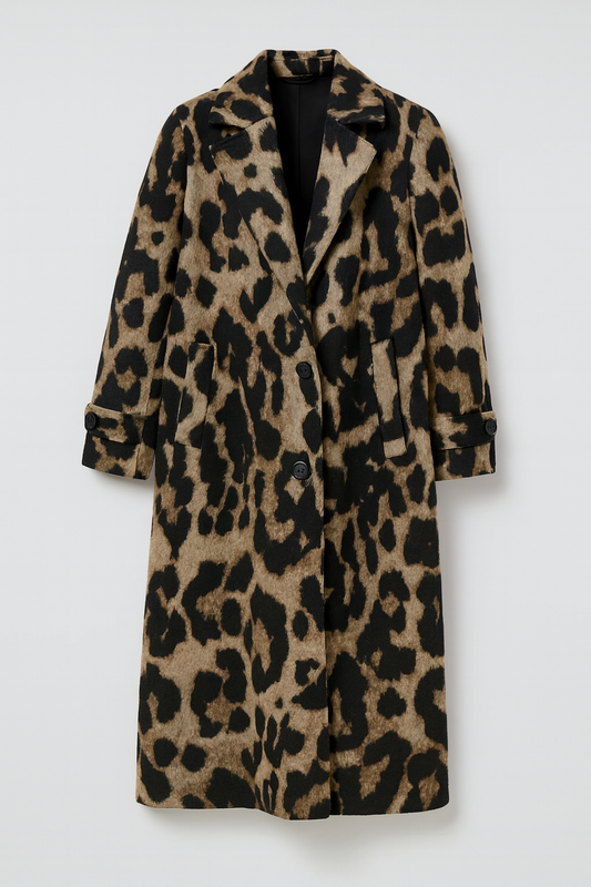 Longline Leopard Coat