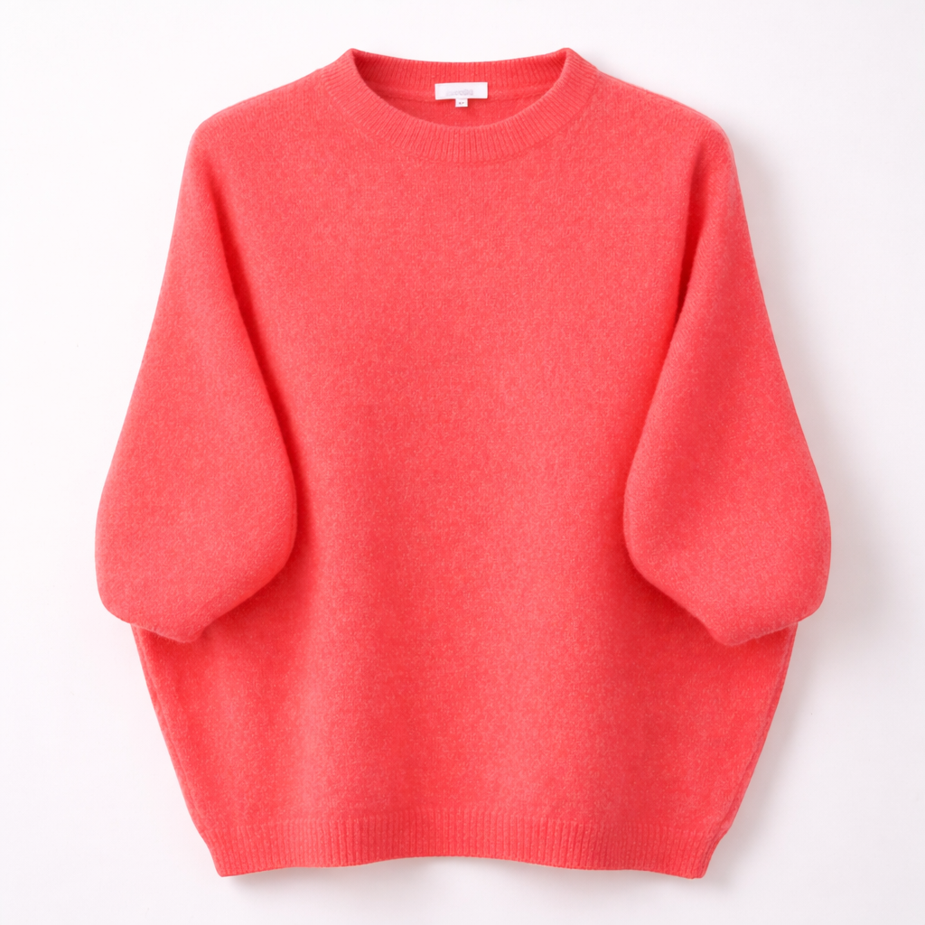 Coral Baby Alpaca 3/4 Sleeve Jumper