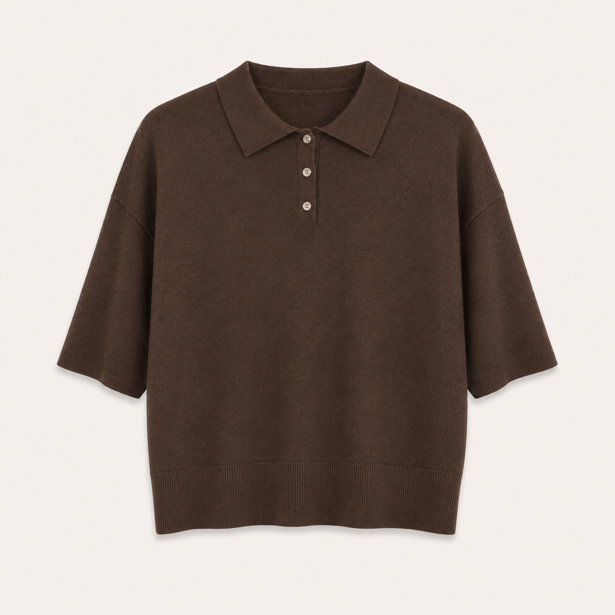 Brown Knitted Polo