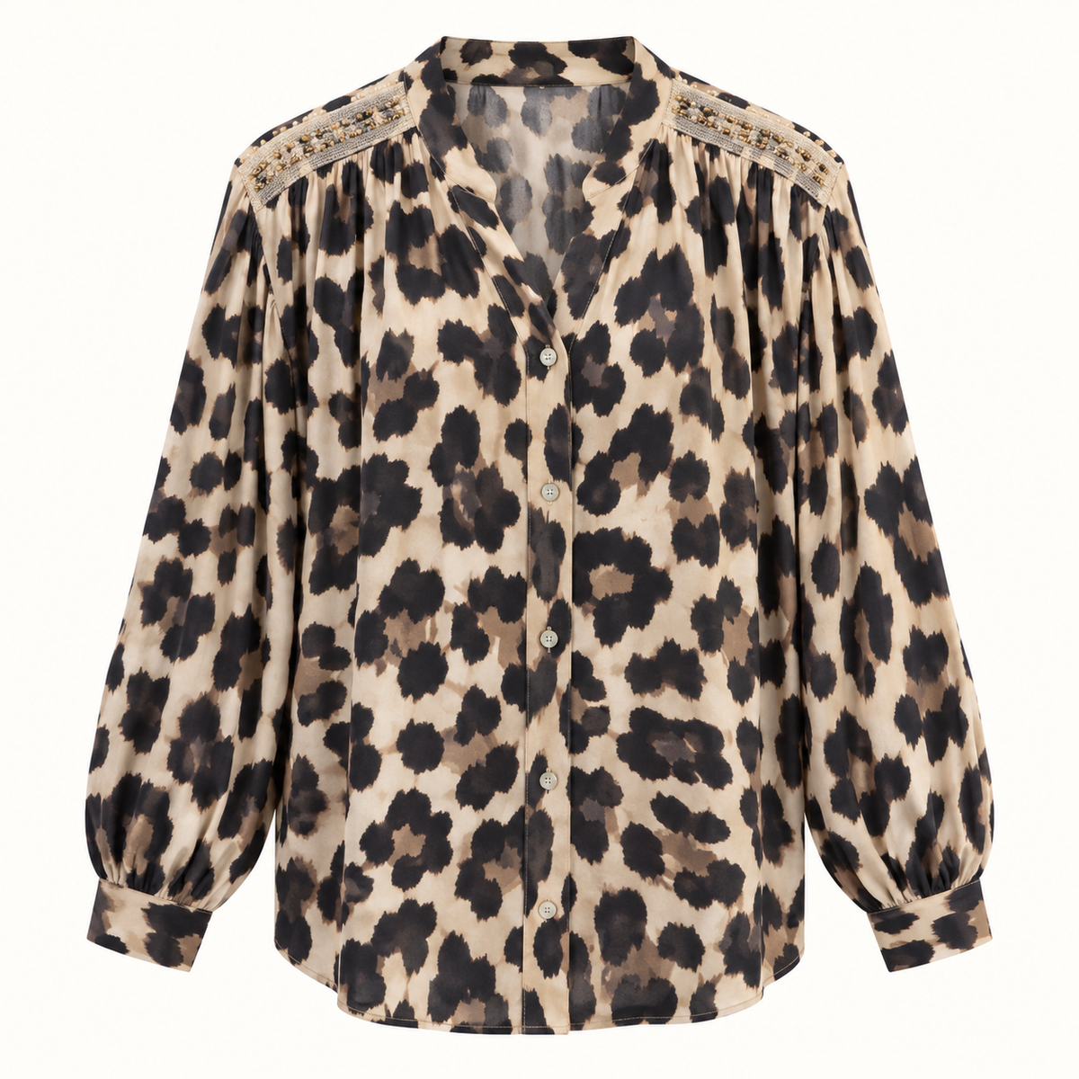 Embellished Should Leopard Cotton Shirt