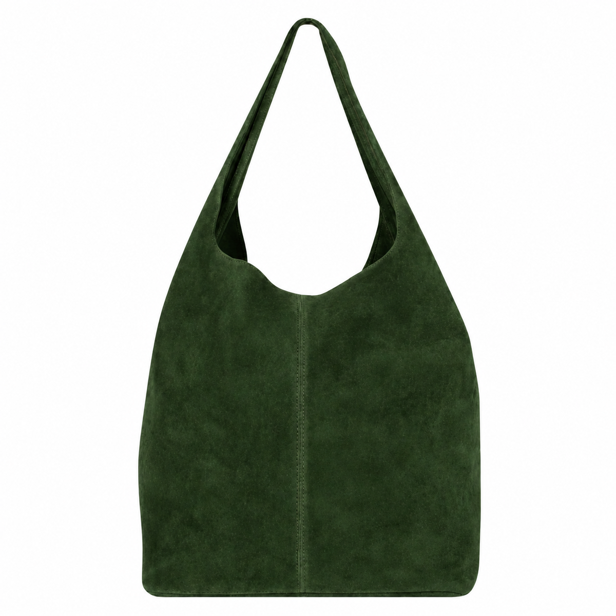 Dark Green Suede Hobo Bag