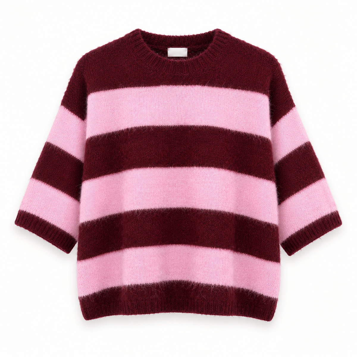 Pink/Burgundy Boxy Knit Jumper