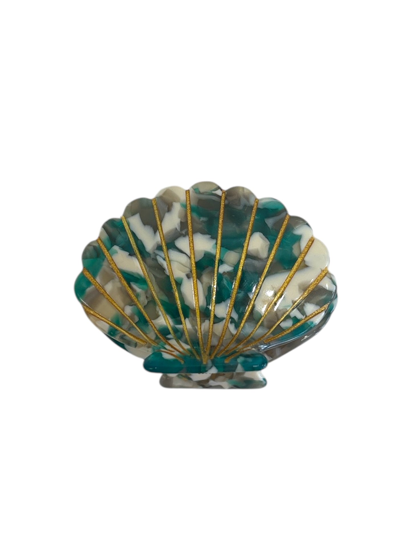 Turquoise Medium Shell Hair Claw