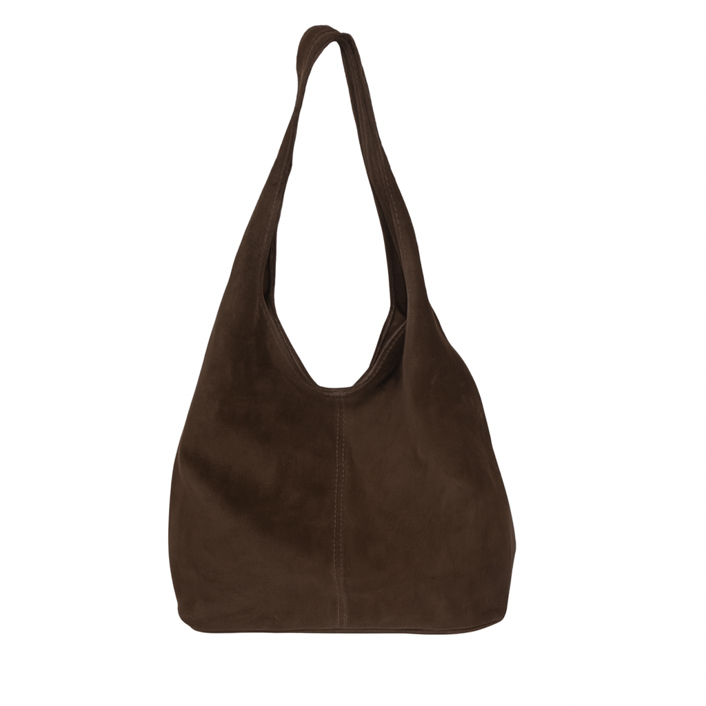 Brown Suede Hobo Bag