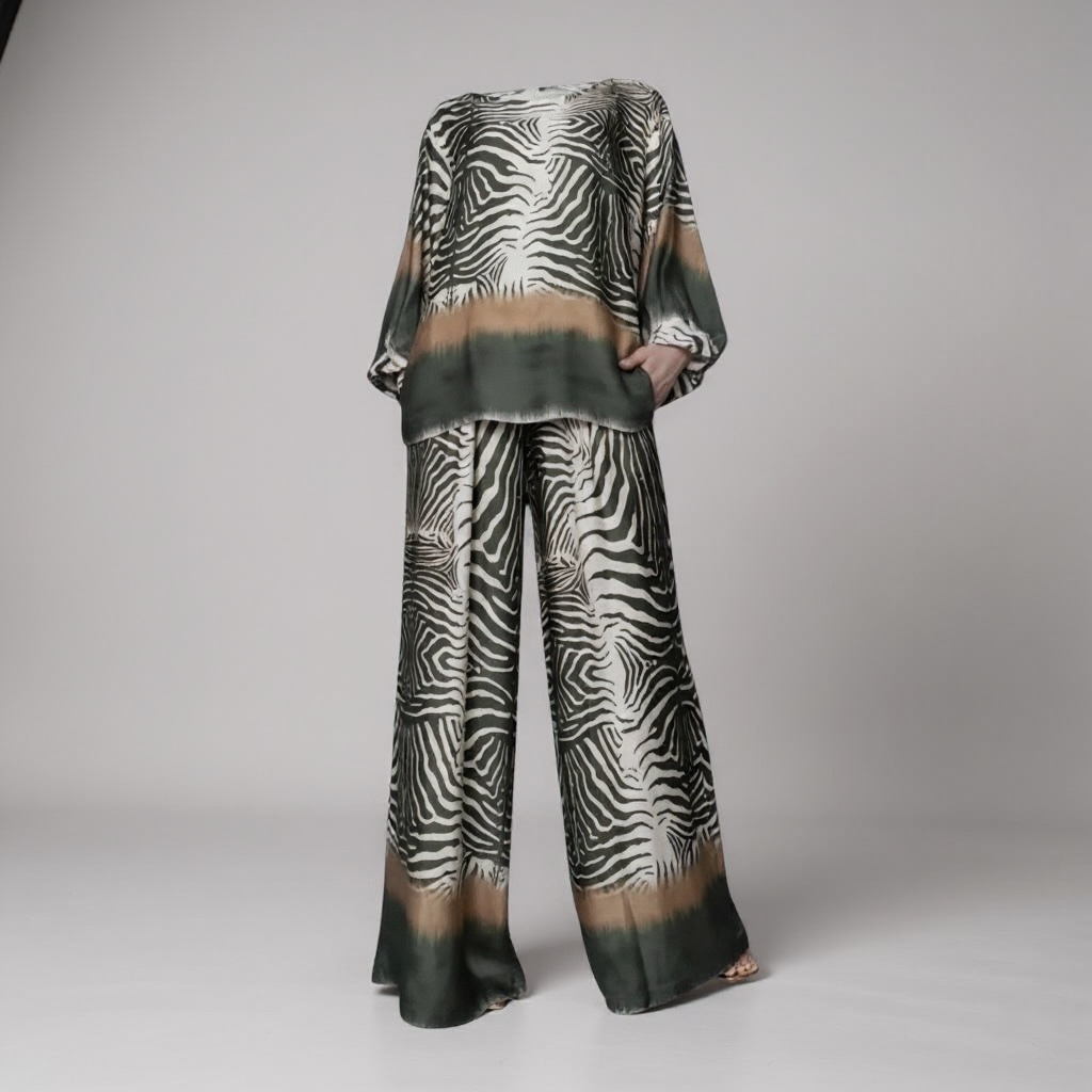 Khaki Zebra 2 Piece Set