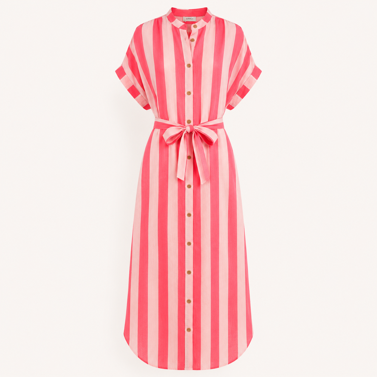 Pink Stripe Shirt Dress
