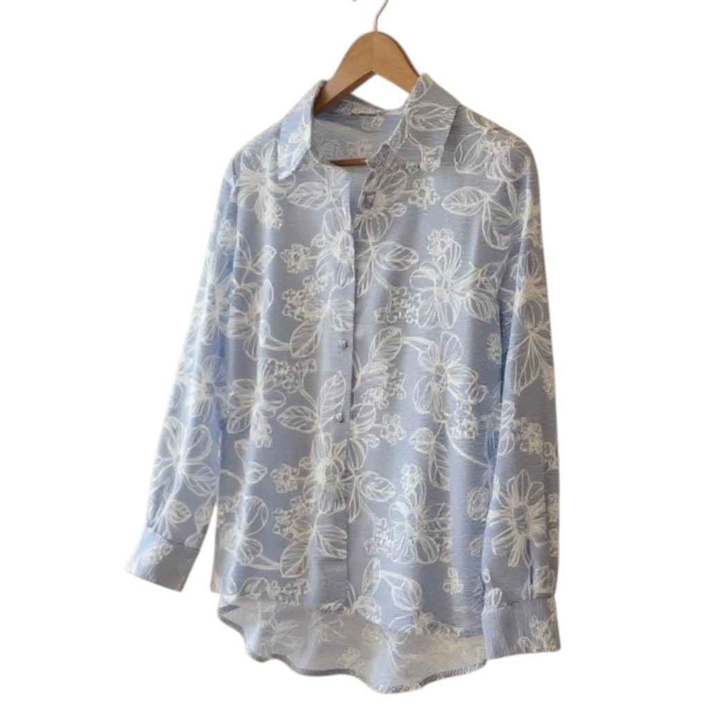 Blue Embroidered Blouse