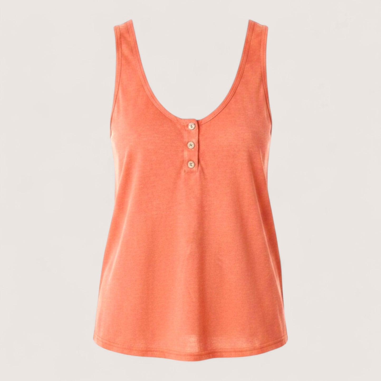 Coral Linen Blend Button Front Vest Top