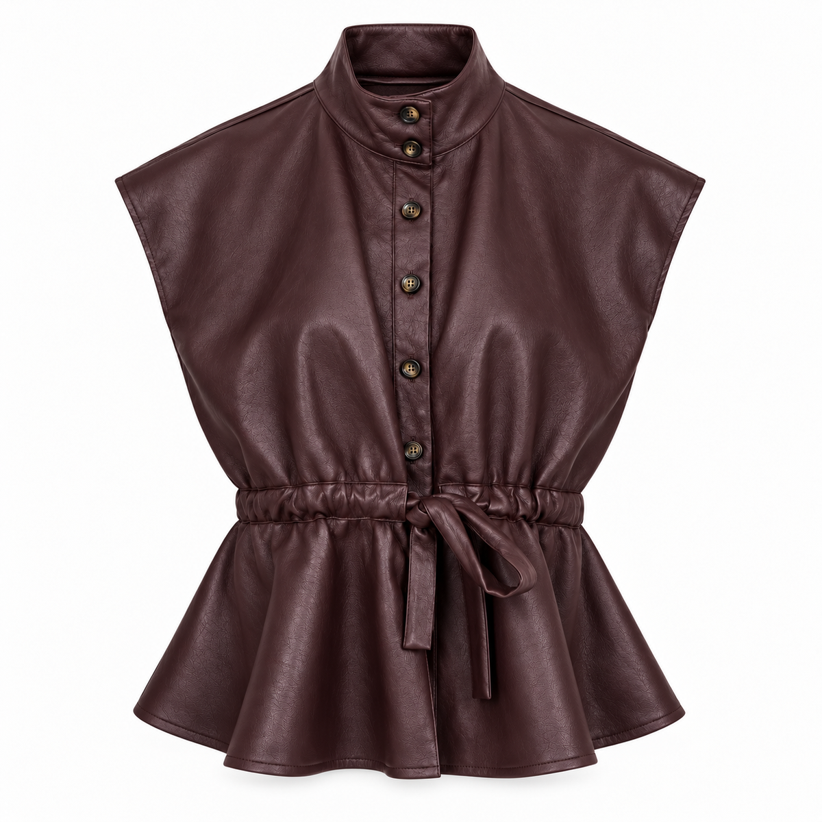 Plum Faux Leather Gillet