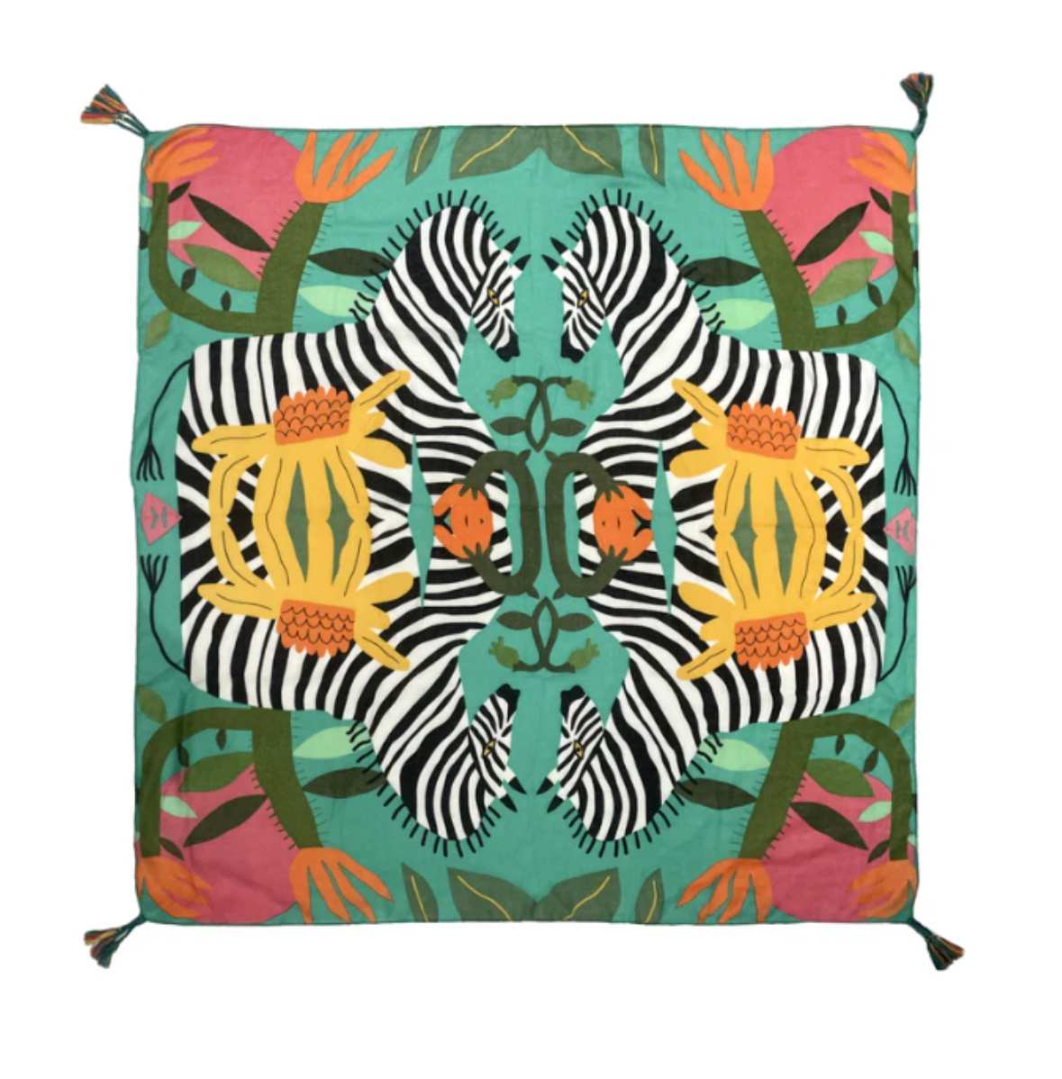 Green Abstract Jungle Print Scarf
