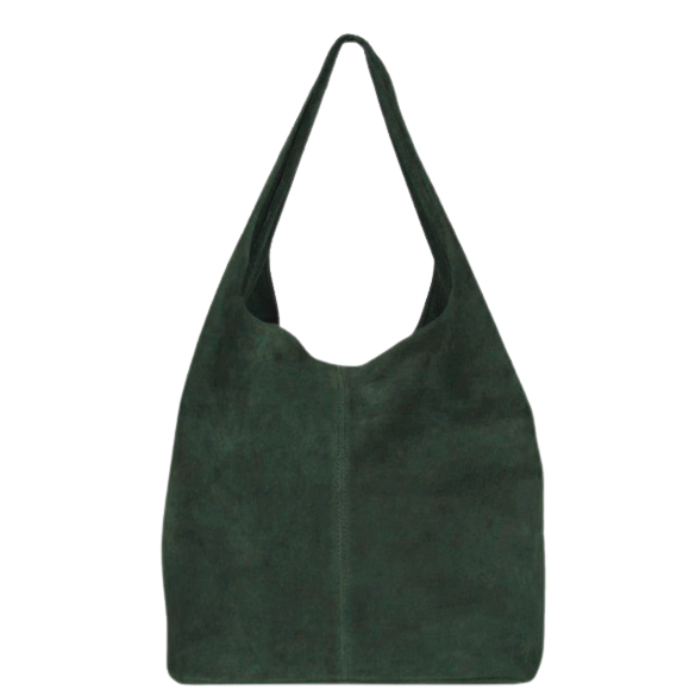 Khaki Suede Hobo Bag