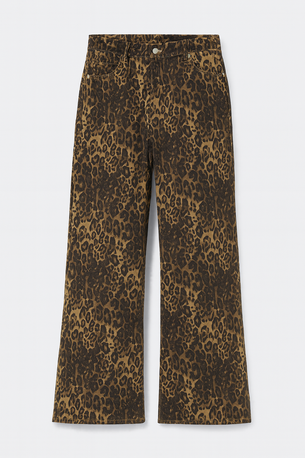 Wide Leg Leopard Print Jean