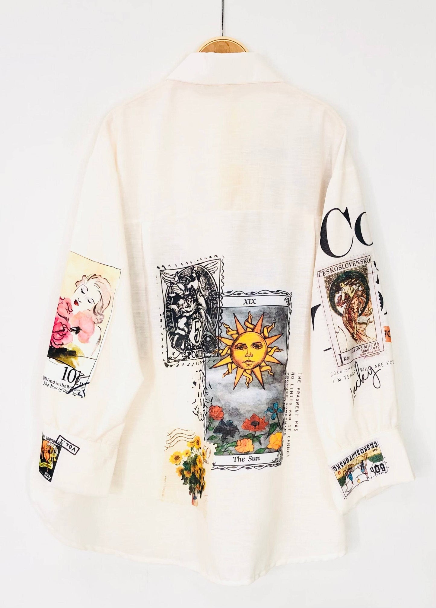 Cream Tarot Printed Shirt
