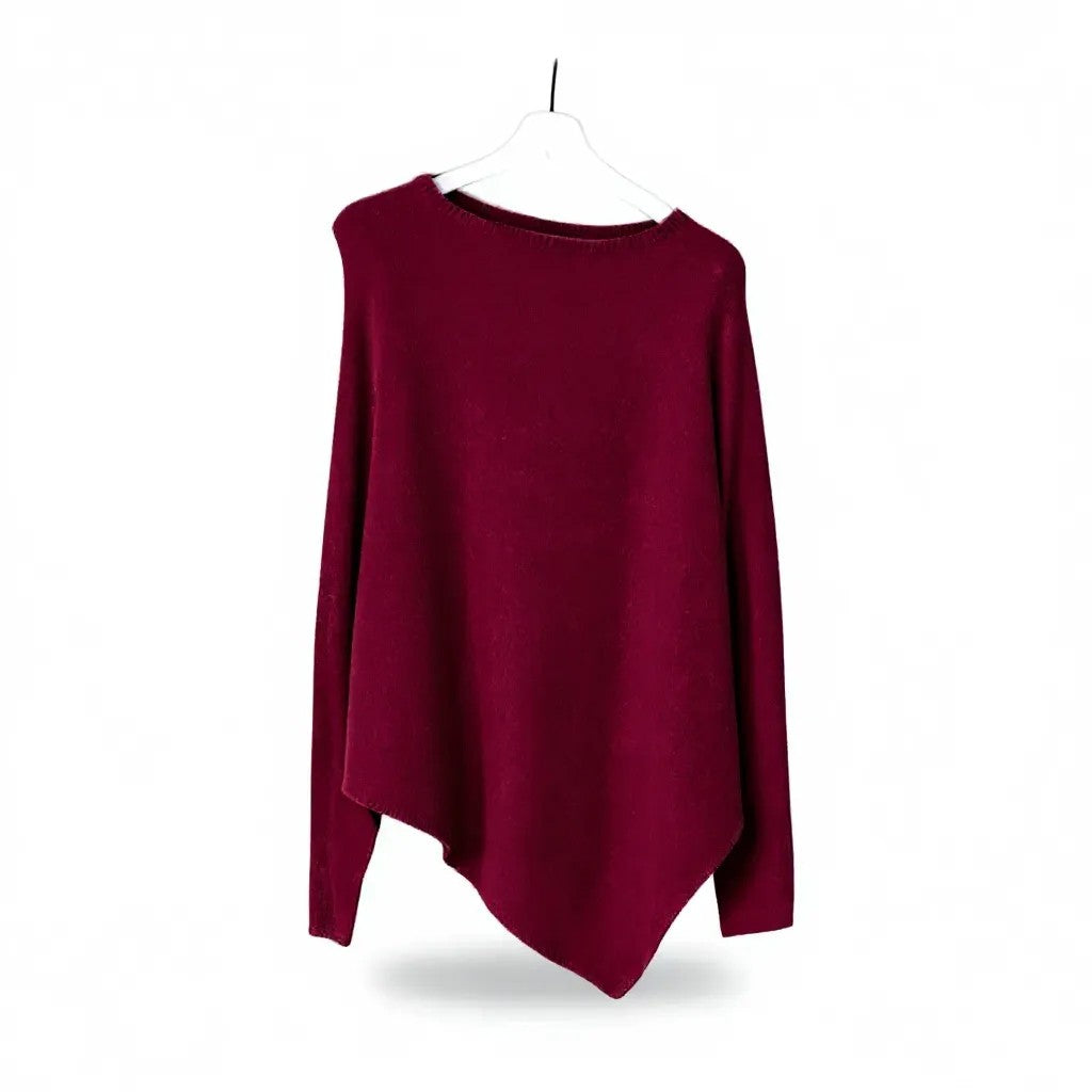 Bordeaux Asymmetric Slouch Jumper