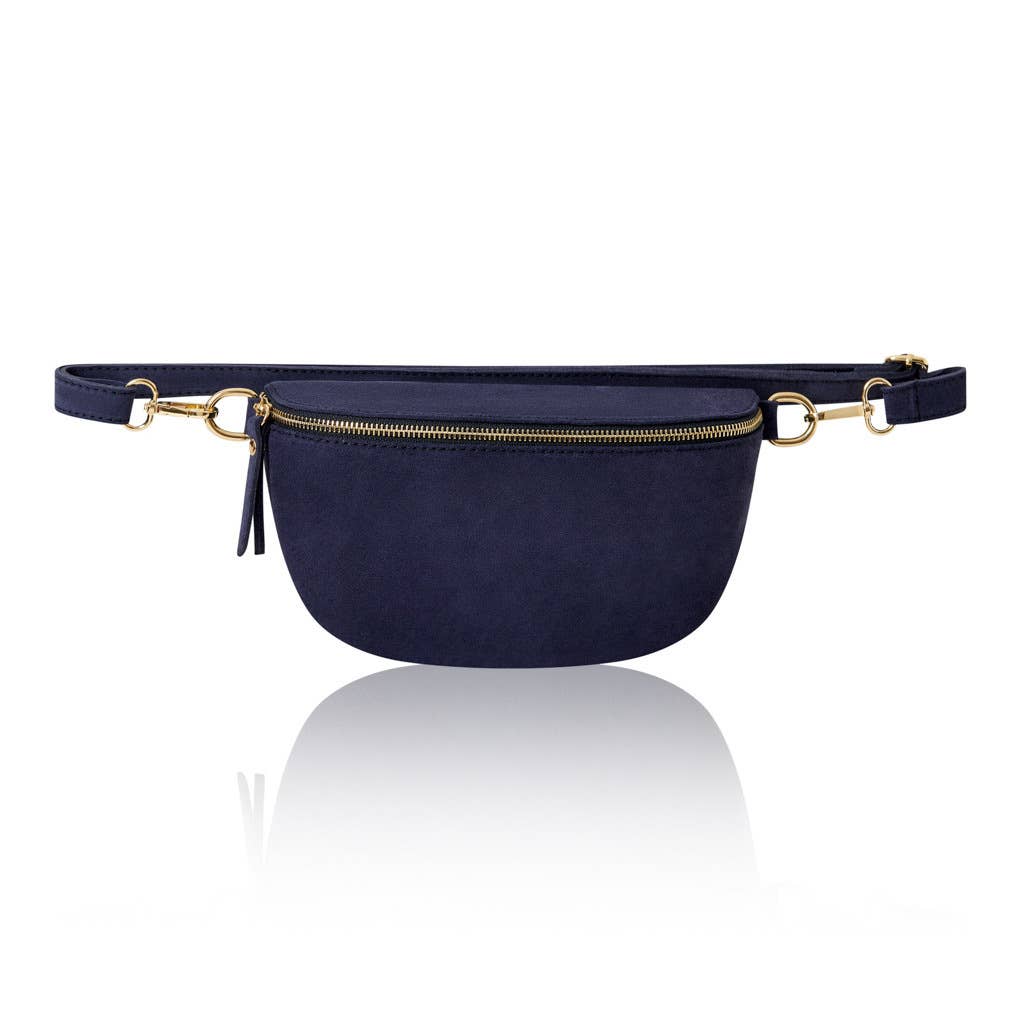 Navy Suede Cross Body Bag