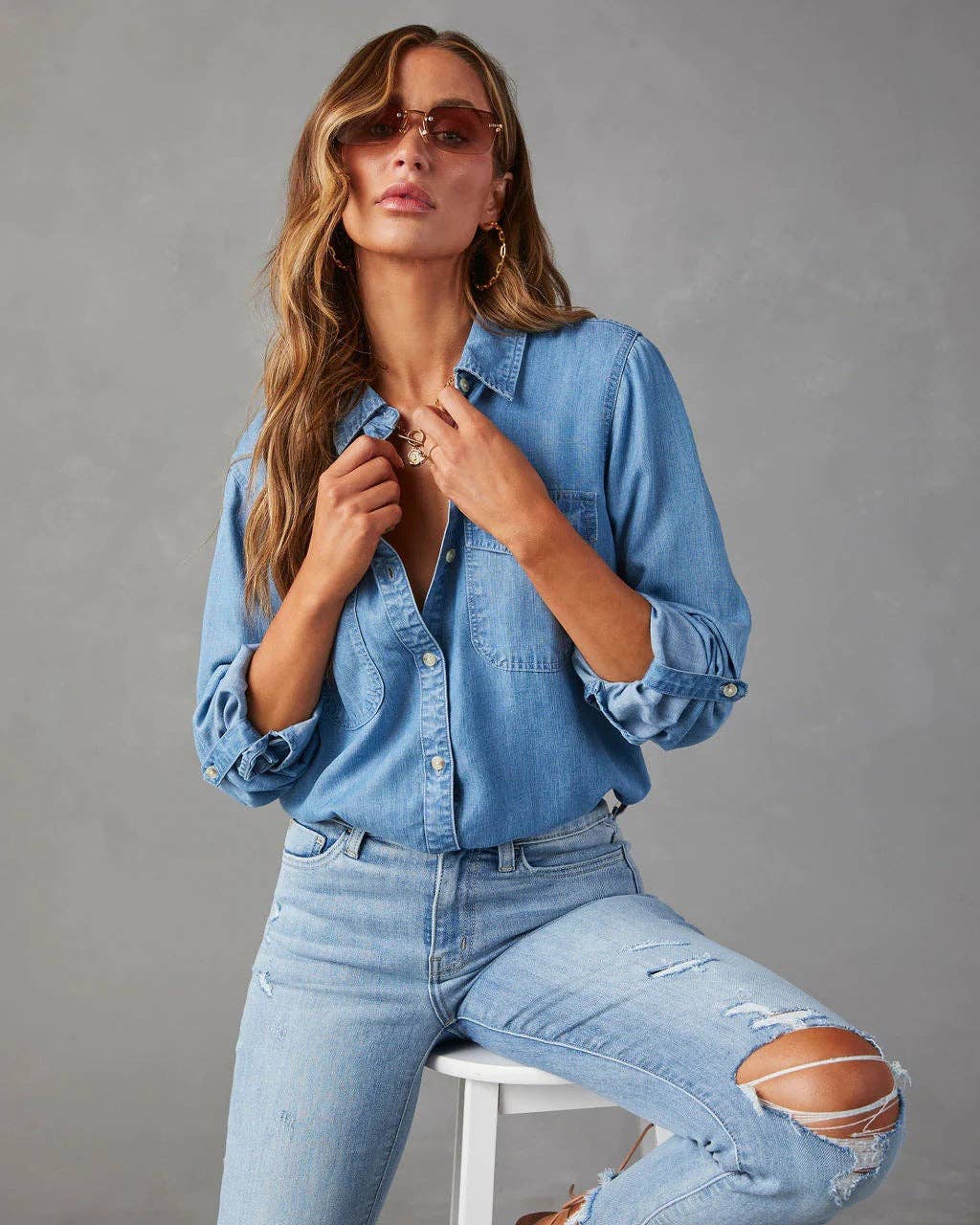 Soft Denim Long Sleeve Shirt