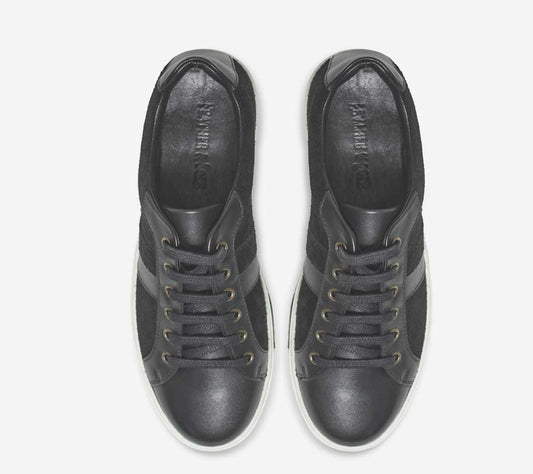 Lace up wide fit leather trainers