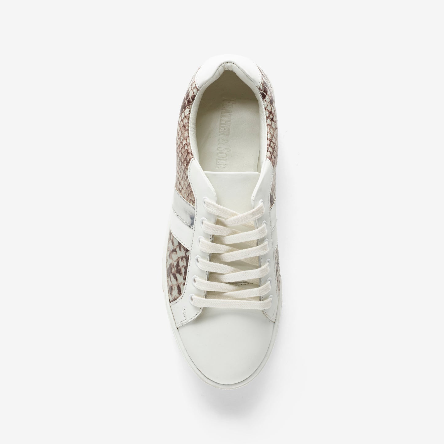 White Lace Up Wide Fit Trainer