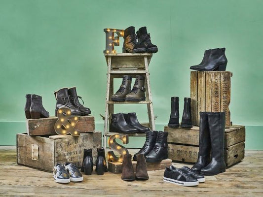 A choice of wide fit trainers and boots by Feather & Sole