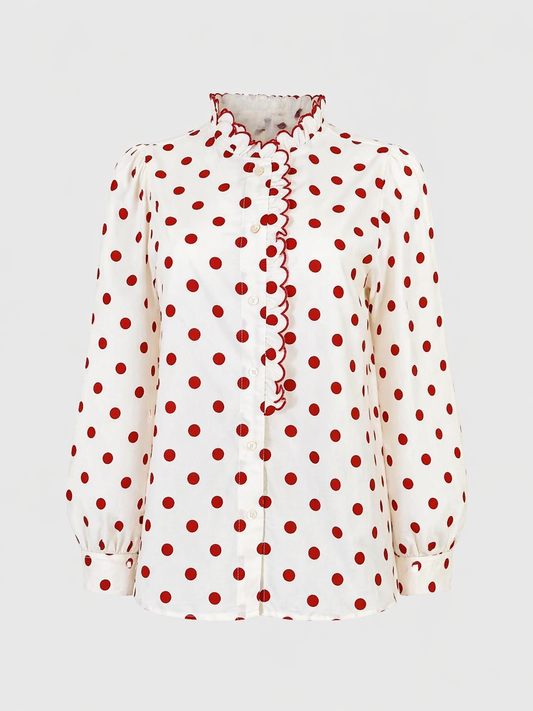Red Polka Dot Cotton Shirt