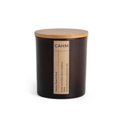 Peony Rose and Oud Large Candle | Luxury Soy Wax Candles