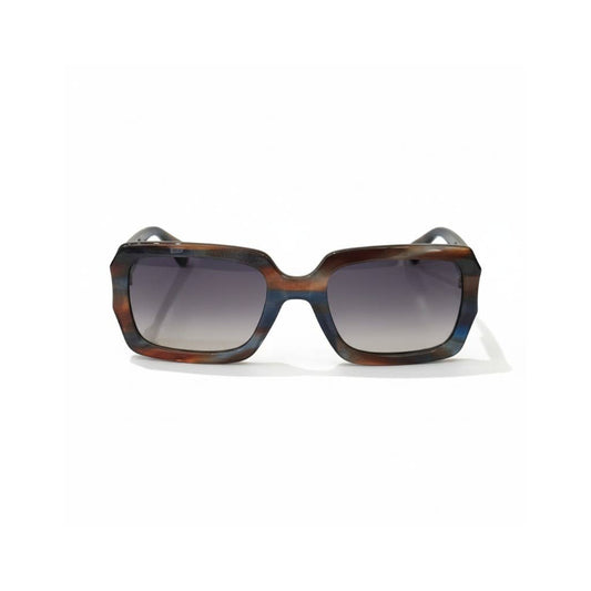 Blue and Brown Square Framed Sunglasses