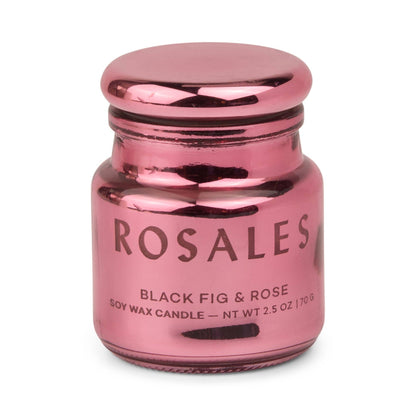 Rosales Hot Pink Metallic Glass Candle - Saffron Rose