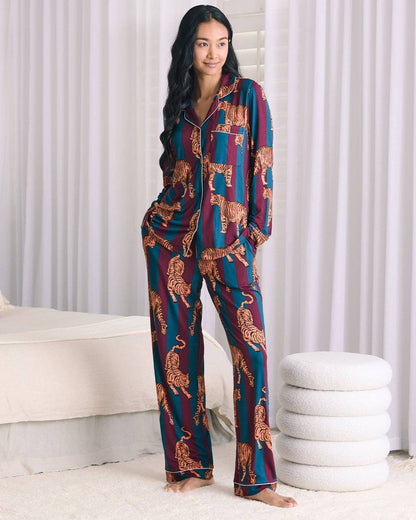 Tiger Stripe Print Long Pyjama Set