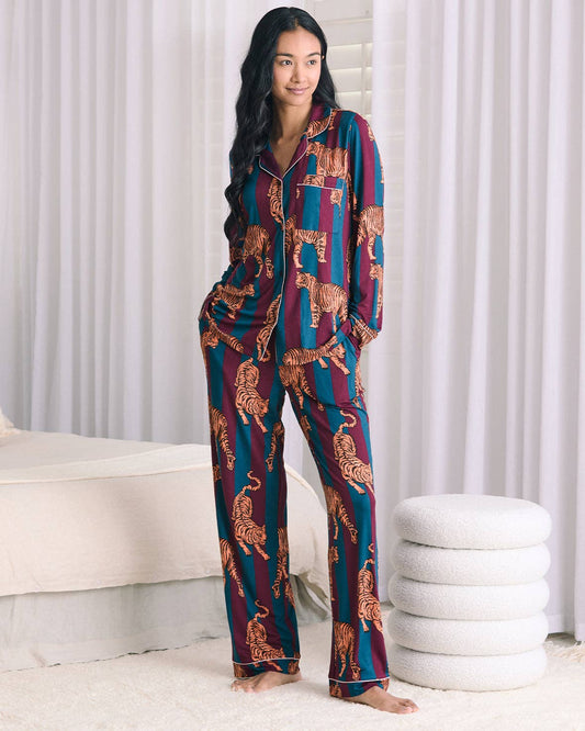 Tiger Stripe Print Long Pyjama Set