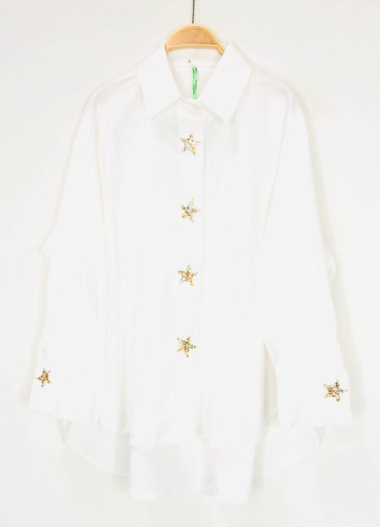 Glitter Star White Shirt