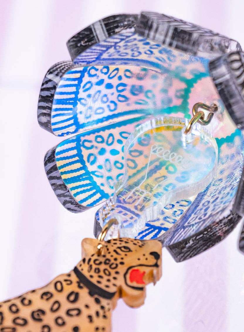 Leopard Lamp Shade Earrings - Iridescent | Tatty Devine