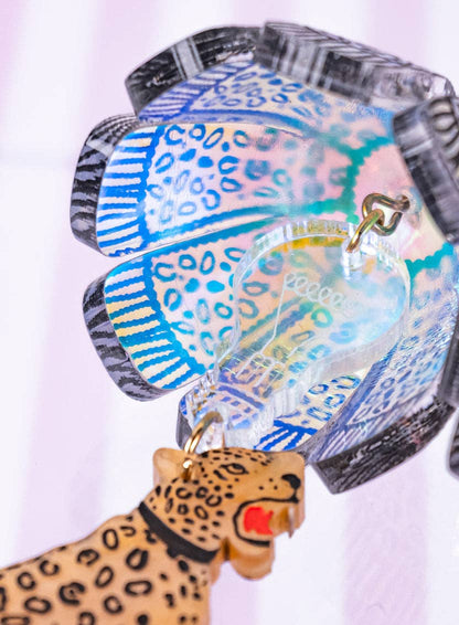 Leopard Lamp Shade Earrings - Iridescent | Tatty Devine
