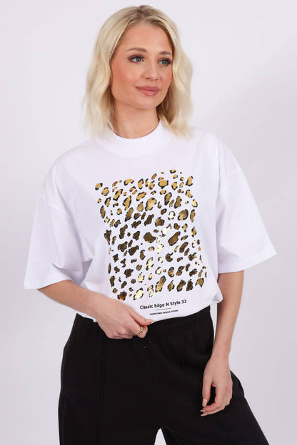 Gold Leopard Print T-Shirt