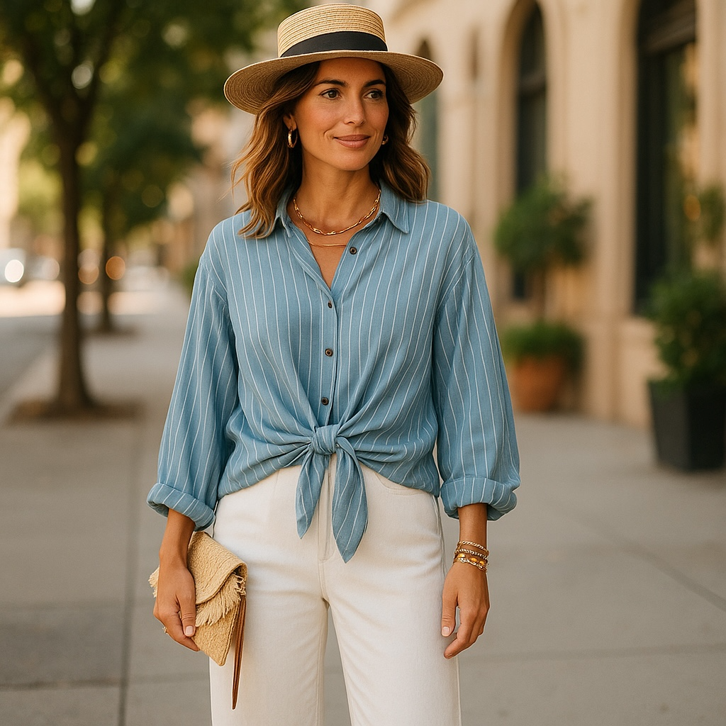 Blue Stripe Long Sleeve Shirt